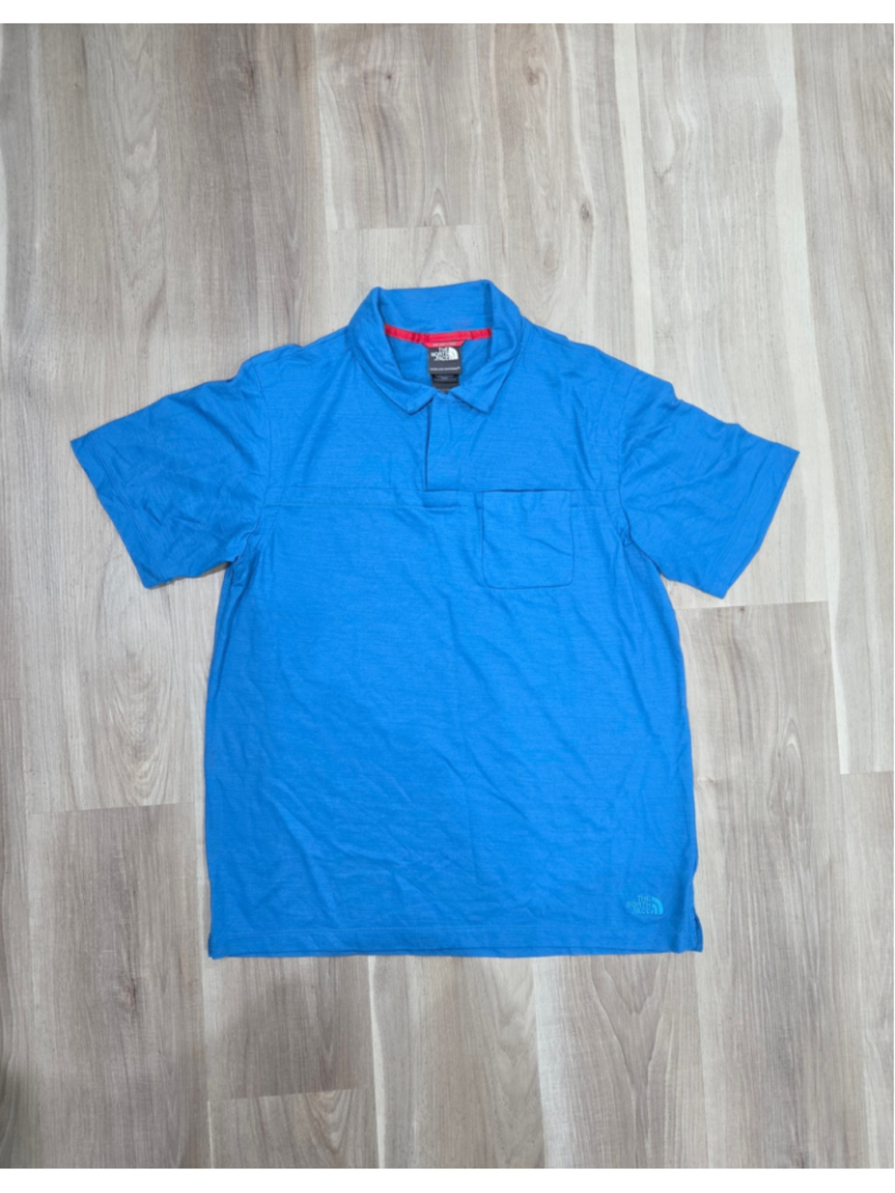 •The North Face• Men's Polo Shirt Size L Blue Red